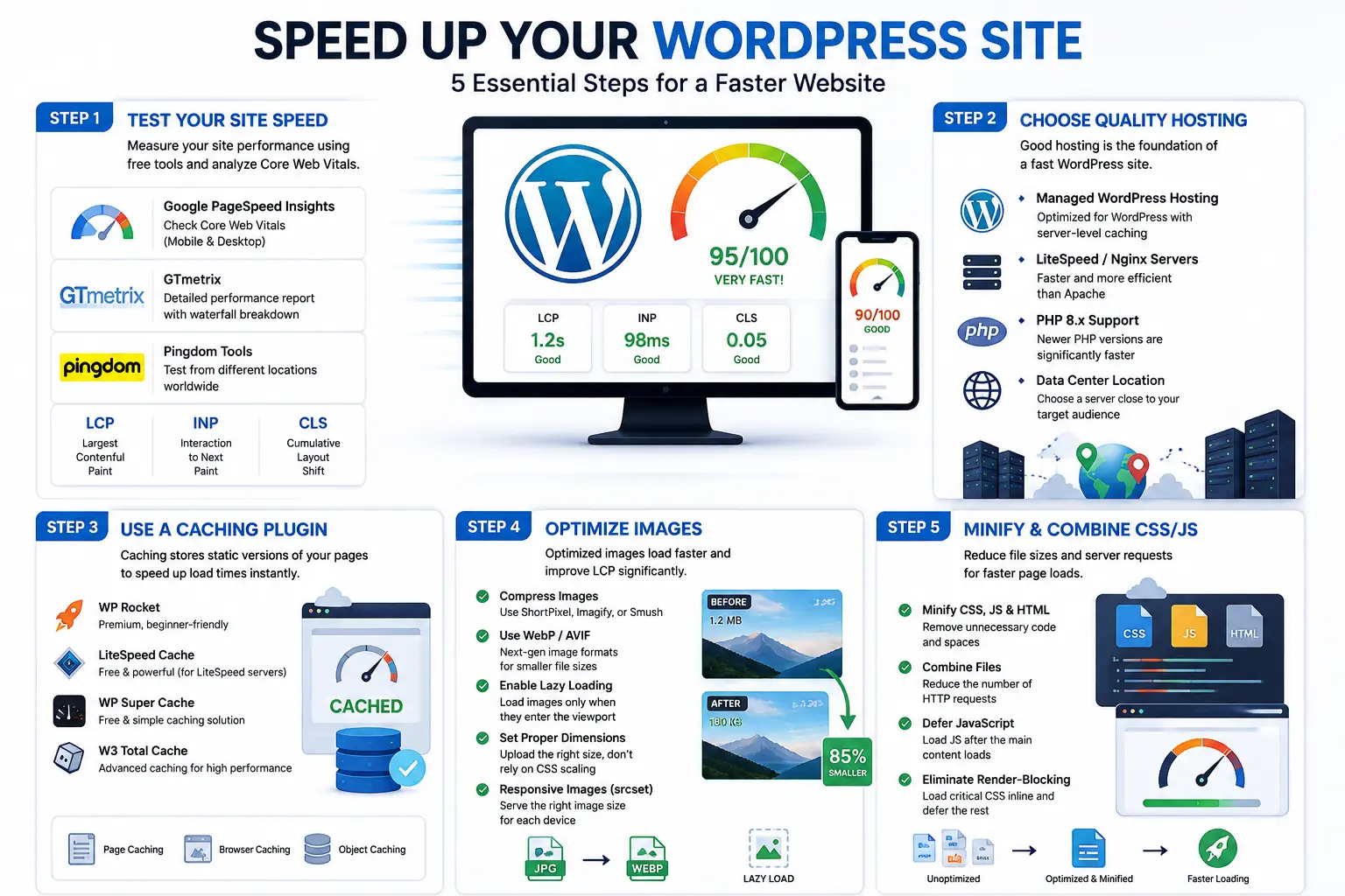 Steps to improve WordPress Site Speed